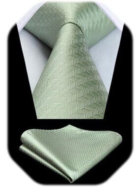 Hisdern Men's Sage Houndstooth Business Necktie NIB